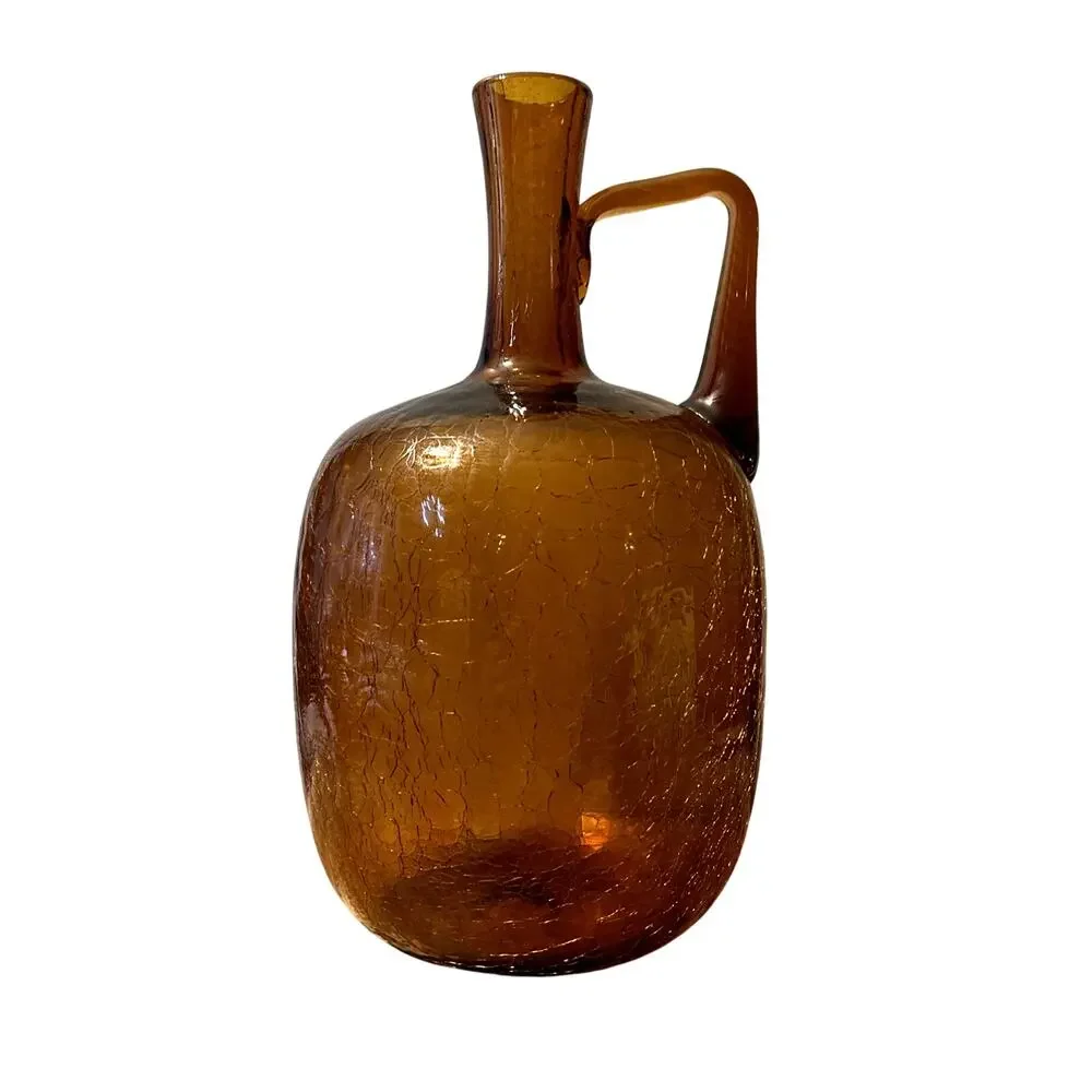 Vintage Blenko 6526 Amber Honey Glass Jug Joel Myers 14.25